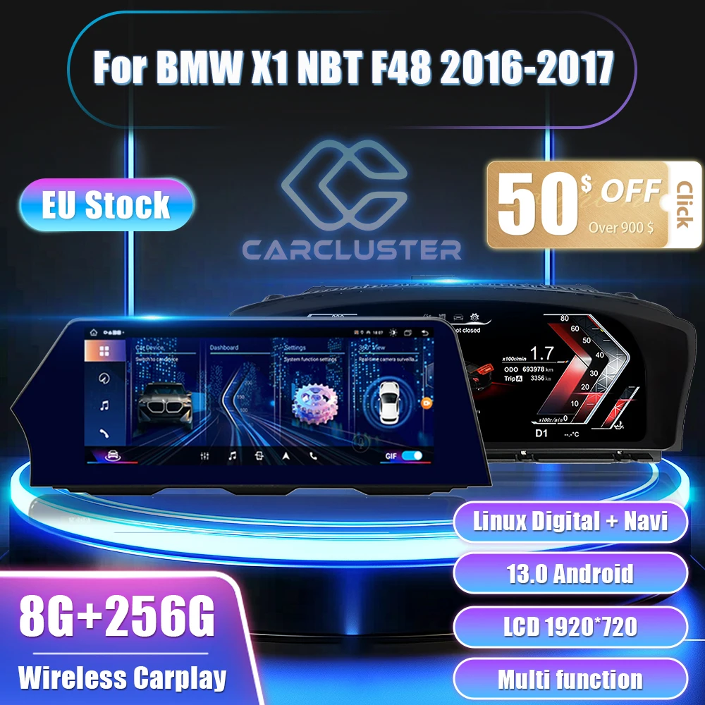 LCD Digital Dashboard Cluster Panel Cockpit Voor For BMW X1 (NBT system) F48-Years Car Radio Android 13.0 Player