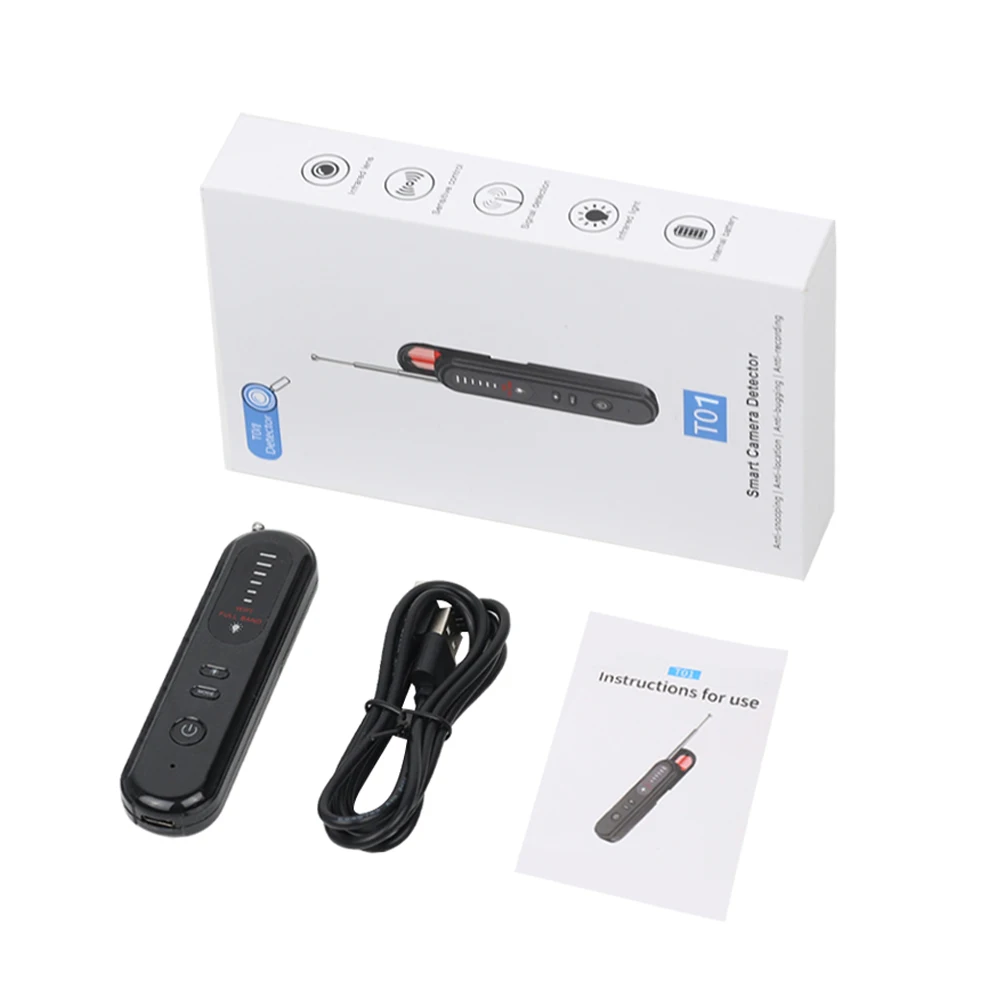 T01 Multi-function Camera Detector Infrared Light Detection 2.4G Signal GPS Detection Full Frequency Band 6 Levels of Intensity