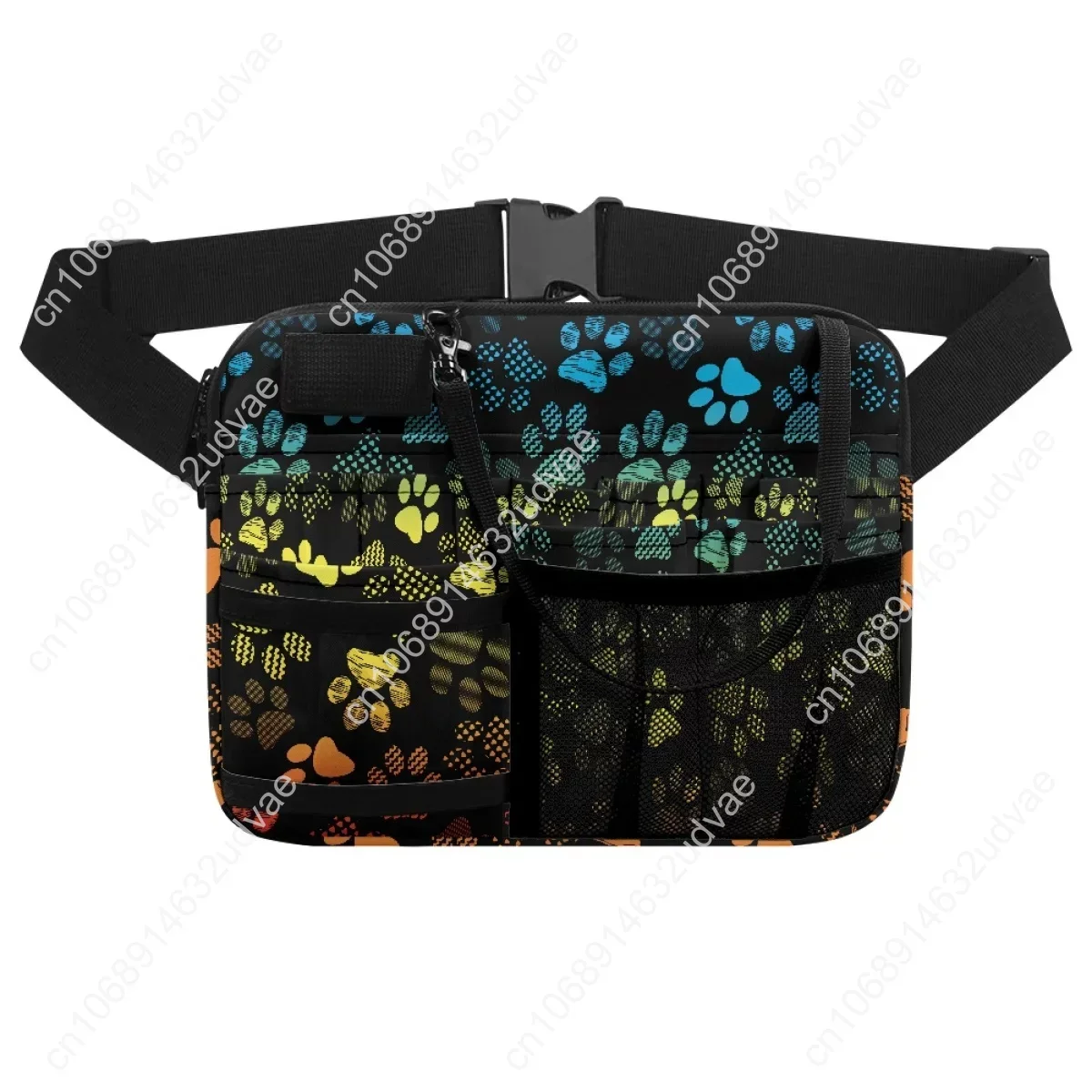 Colorful Dog Paws Ladies Hospital Work Practical Waist Bag Nurses Fanny Pack for Stethoscopes Bandage Scissor Medical Belt Bags