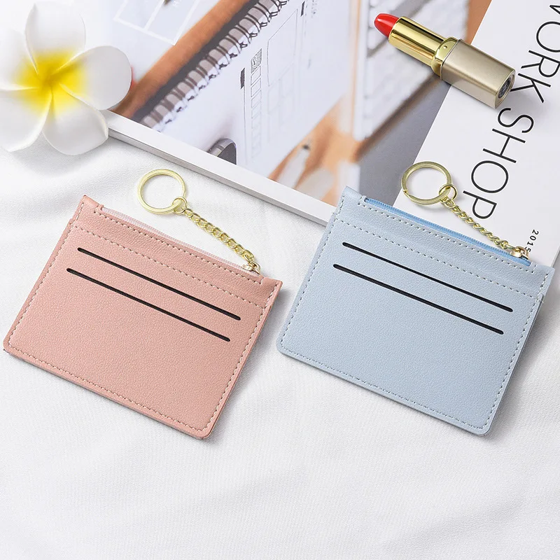 

Purses Ultra Thin Mini Business Bank Credit Card Holder Wallet Simple PU Women Coin Cards Cover Pouch Case Bag