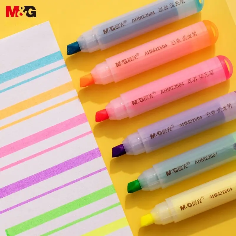 M&G Stationery 3/6 Colors Highlighter Office Student Universal Eye-catching Key Markers Star Color Series Marker highlighter pen marker pen highlighter marker