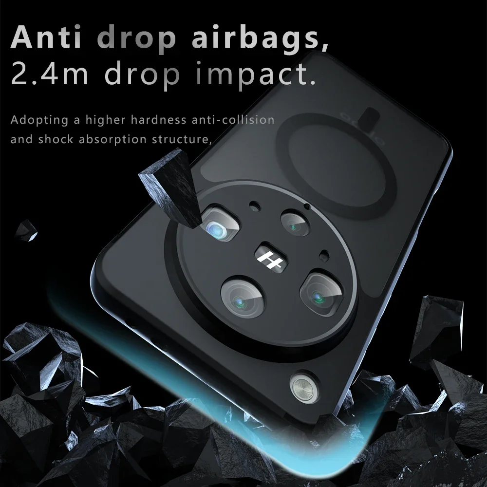 Enhanced Magnetic Case - Matte Shockproof Bumper with Soft Clear Back Cover