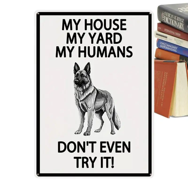 

New Metal Yard Warning Signs Crazy Dogs Live Here Do Not Knock Moderate Thickness Sturdy pet Sign Poster Wall Plaque Plate decor