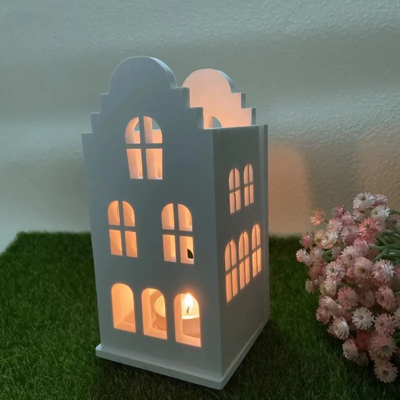 Description Picture 3 of itemEuropean House Silicone Mold Buildable Building Light House Mould DIY Cement Gypsum Clay Casting Epoxy Resin Mold Home Decor