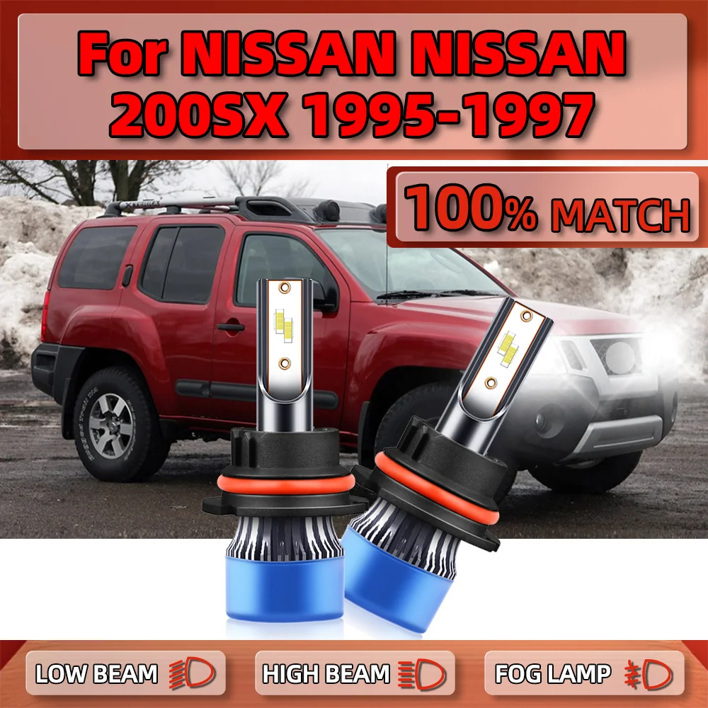 

2PCS 9007 HB5 LED Car Headlight Bulbs 20000LM 120W High Low Beam Fog Lamps 12V 6000K White For NISSAN 200SX 1995 1996 1997