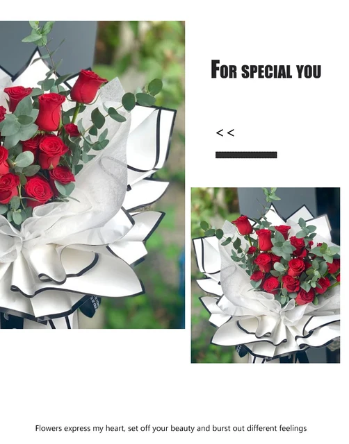 Papel de envolver flores de estilo coreano impermeable, papel de regalo  para ramo de flores, ramo de flores, papel de regalo de plástico, 20 hojas
