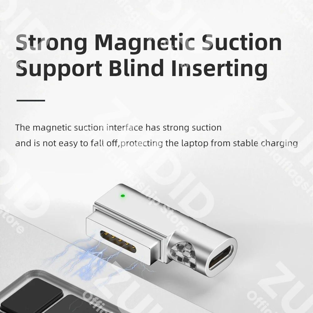 Usb tipo c para Magsafe Carregador Adaptador para Macbook Air e Pro pd 100w 5a Carregamento Rápido Conversor Magnético Carga Rápida - Imagem 2