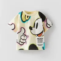 2023 Summer New Children's Clothing Baby Girls Short Sleeve Basic Tops Cartoon T Shirt For Kids Boy 4