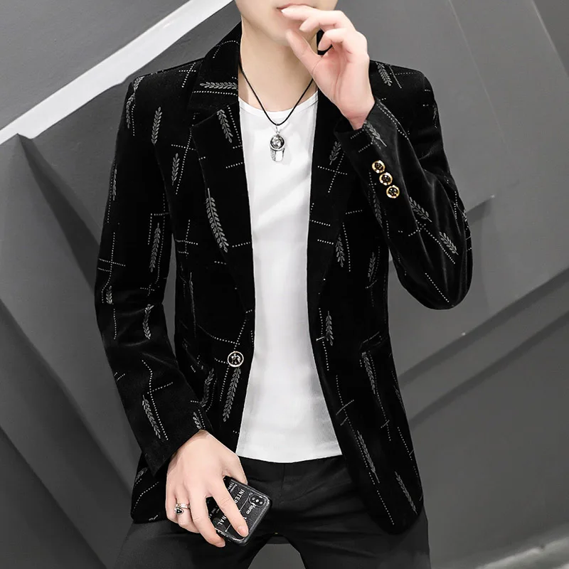 New Corduroy Suit for Men Young Slim Small Suit Formal Single West Jacket Outside Spring and Autumn Comfortable Formal Coat Men 4