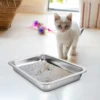 Stainless Steel Cat Litter Box Large Capacity Open Type Kitten Litter Container Durable Metal Pet Toilet For Home Travel 2