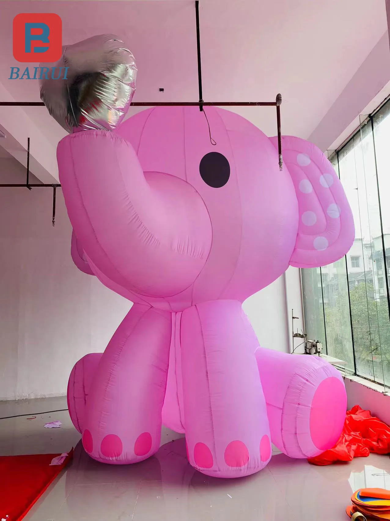 

Inflatable Pink Cartoon Love Sit Elephant Air Model Mall Atrium Outdoor Space Camping Party decoration