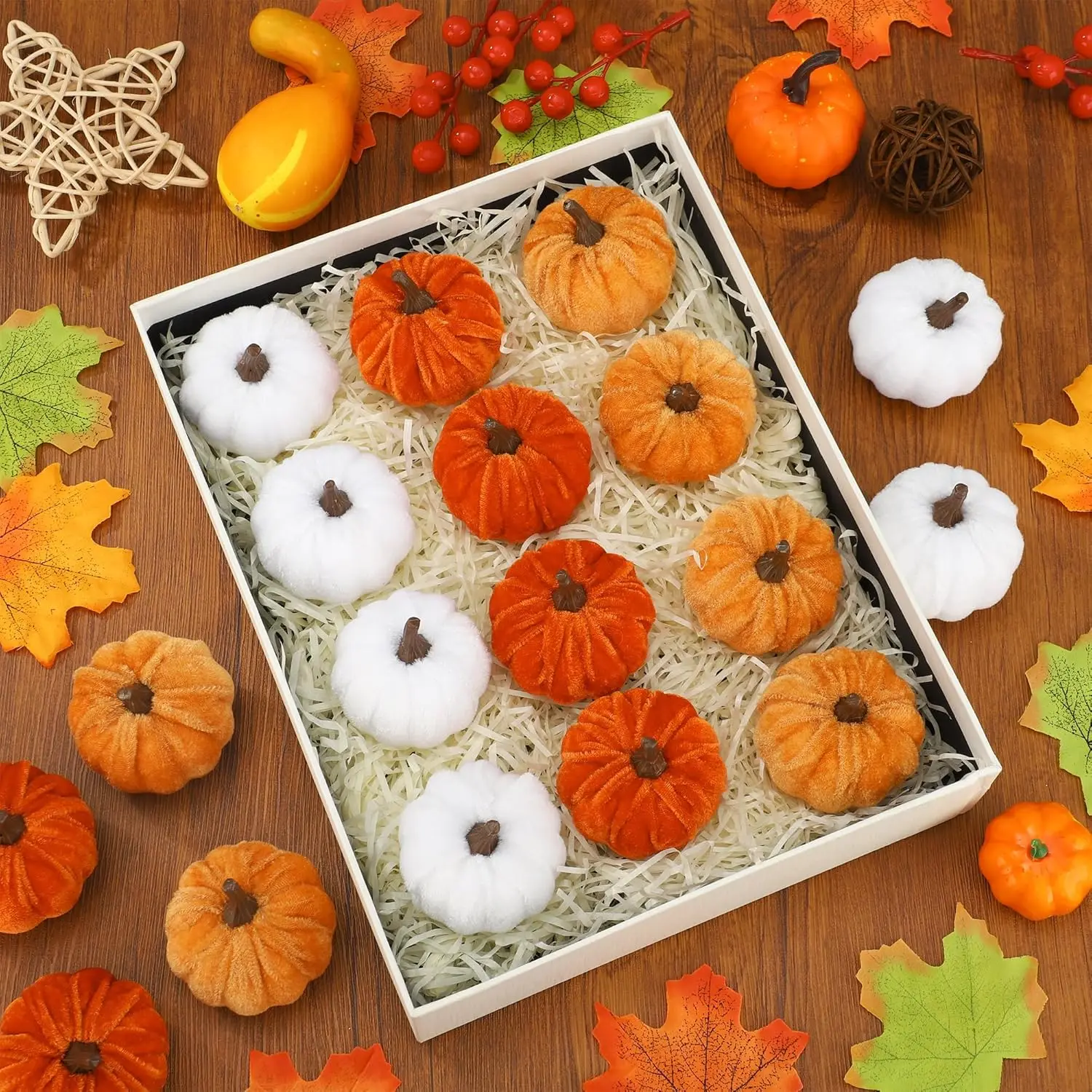 Velvet Artificial Pumpkin Decor 5