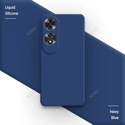 Elegant Liquid Silicone Candy Back Cover with Camera Protection and Simple Fashion Design for OPPO A60 (4G) (Navy Blue)
