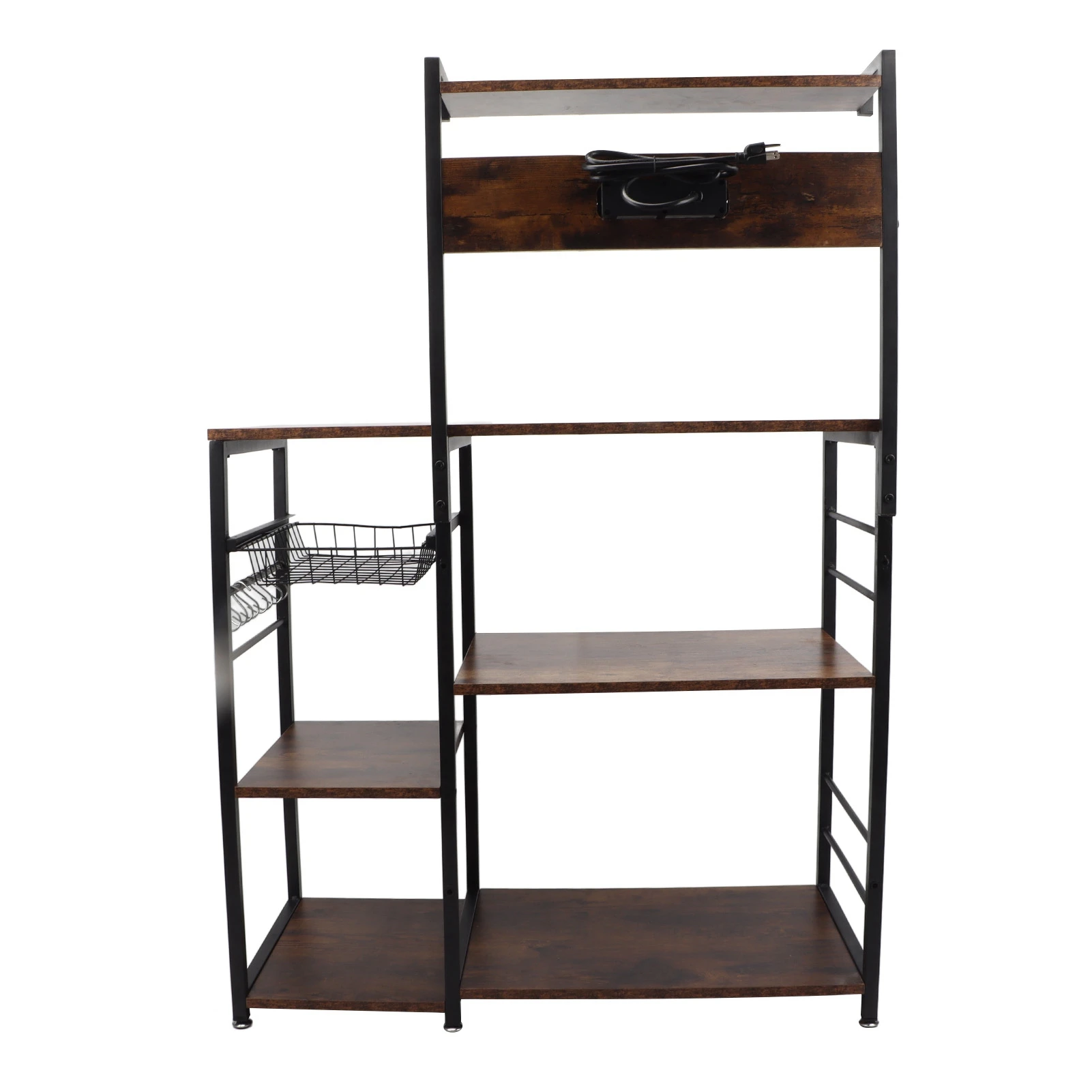 Kitchen Utility Storage Shelf Microwave Oven Stand Coffee Bar Station Rust Resistant Strong Load Bearing Multi Tier for Spices 4
