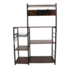 Kitchen Utility Storage Shelf Microwave Oven Stand Coffee Bar Station Rust Resistant Strong Load Bearing Multi Tier for Spices 4