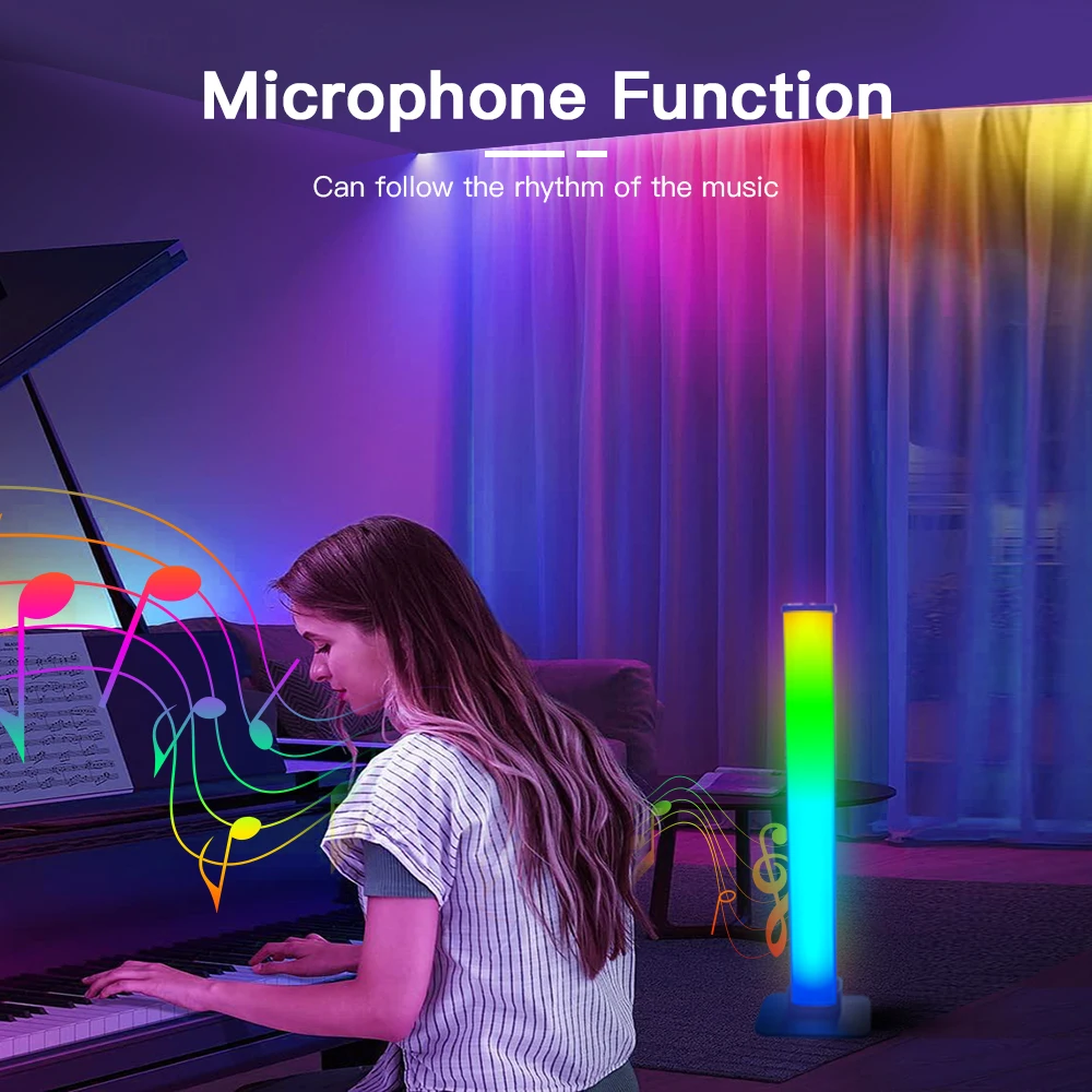 GLEDOPTO WLED 라이트 바 디지털 RGB IC 컬러 LED WiFi APP Alexa EchoControl DC5V USB 마이크 음악 모드 DIY 동적 조명