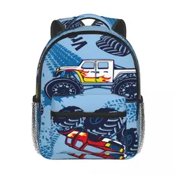 Children Bag Monster Truck Cars Kids Bag Kindergarten Preschool Backpack for Boys Girls 3-4-6 Years Old
