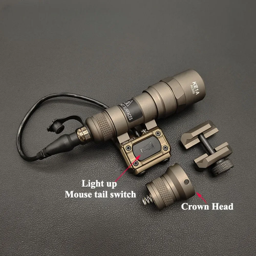 전술 SF M600B M300B Airsoft LED 손전등 Modbutton 압력 스위치 스카우트 라이플 총 무기 라이트 맞는 20mm 레일