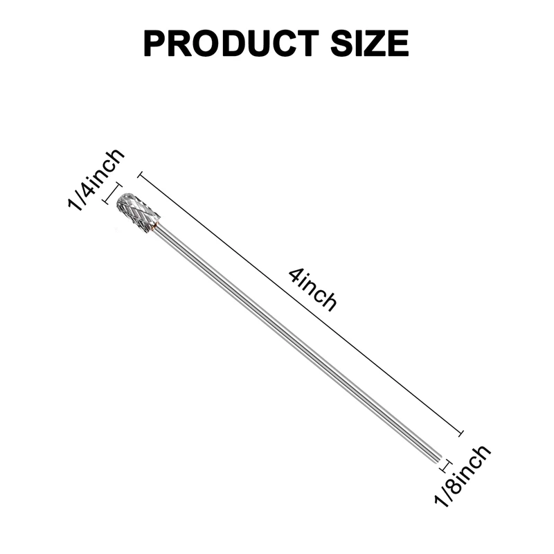 Bohrer-Sets, 10-teilig, 4 Zoll lang, doppelt geschnitten, Vollhartmetall-Frässtifte-Set, 1/8 Zoll (3 mm) Schaft, Spiralbohrer für Drehwerkzeuge