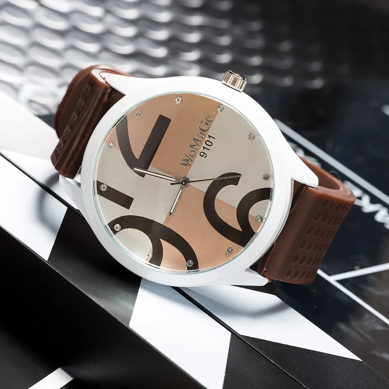 Womage Watch Women Green Watches Fashion Big Number Quartz Wristwatches Women Ladies Gilrs Silicone Sports Watches reloj mujer 4