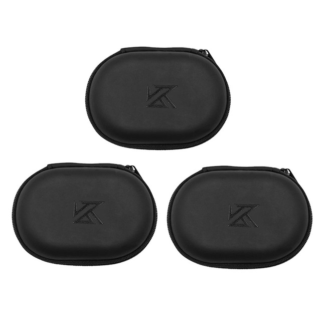 Earphones Oval Storage Bag Wired Headphones PU Zipper Storage Box Portable Hold Storage Case Container for KZ BA10 AS10 ES4