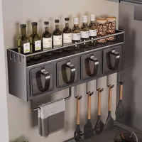 Stainles Steel Kitchen Spice Racks Punch-free Kitchen and Storage Organizer 2 Layer Seasoning Shelf Organization Accessories 1