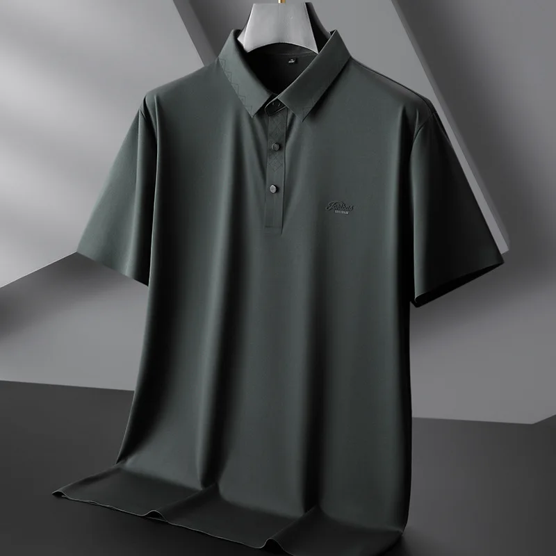 

New Arrival Fashion Large Summer Men Business Oversized Short-sleeved Polo Smart Casual Plus Size XL 2XL3XL 4XL 5XL 6XL7XL