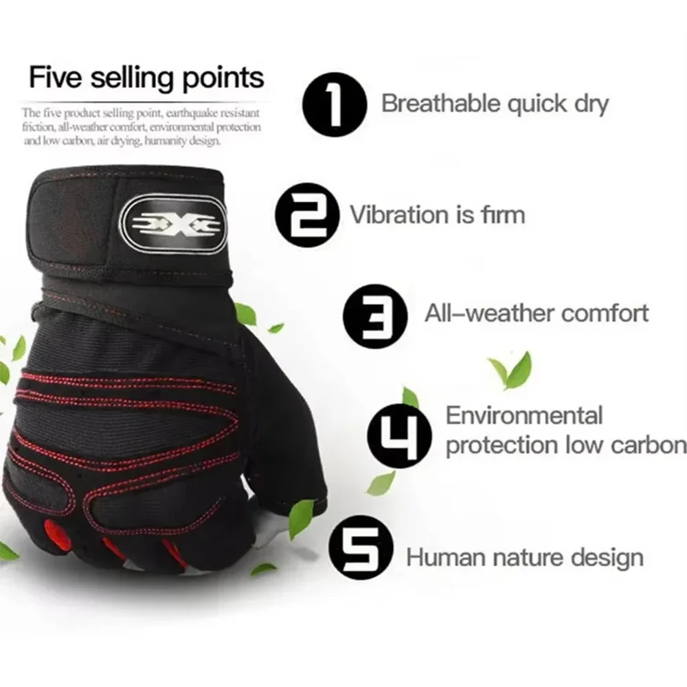 Enhanced Performance Half Finger Workout Gloves with Wrist Support for Sport & Fitness Activities