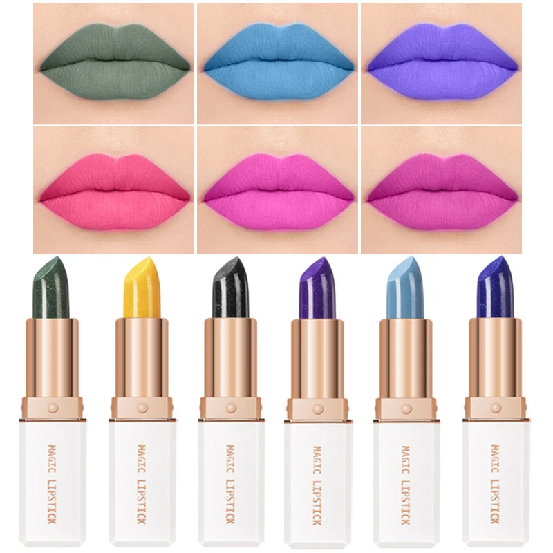 6 Colors Magic Lipstick Temperature Color Changing Lip Balm Moisturizing Blue Rose Lip Natural Long Lasting Sexy Lip Gloss - - AliExpress
