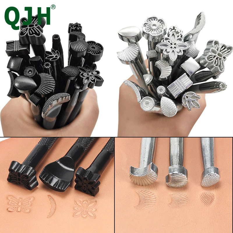 20PCS Leather Stamping Tools, Saddle Making Stamp Punch Set, Carving  Leather Craft Stamp Tools for Leather Craft DIY Working