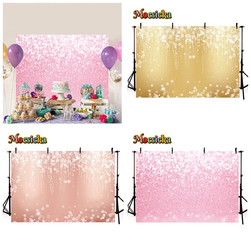 Mocsicka 생일 축하 사진 배경 황금 반짝이 배경 바 미츠바 파티 벽화 소년..
