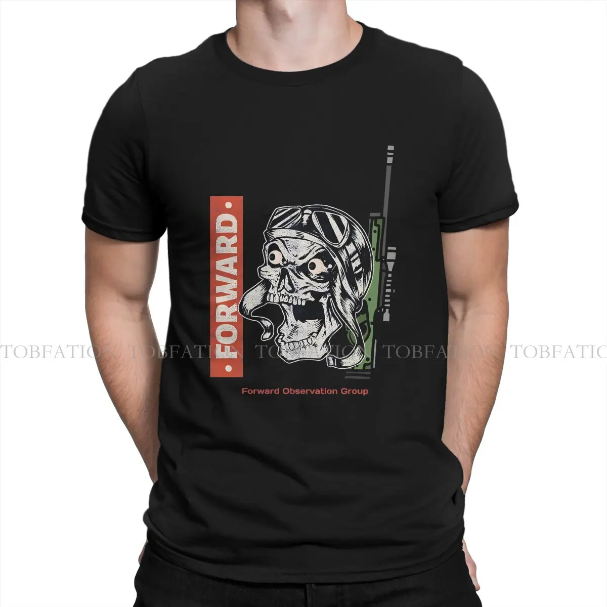 

Forward Observations Group Men's TShirt Army Gun Skull Distinctive T Shirt 100% Cotton Graphic Streetwear Hipster