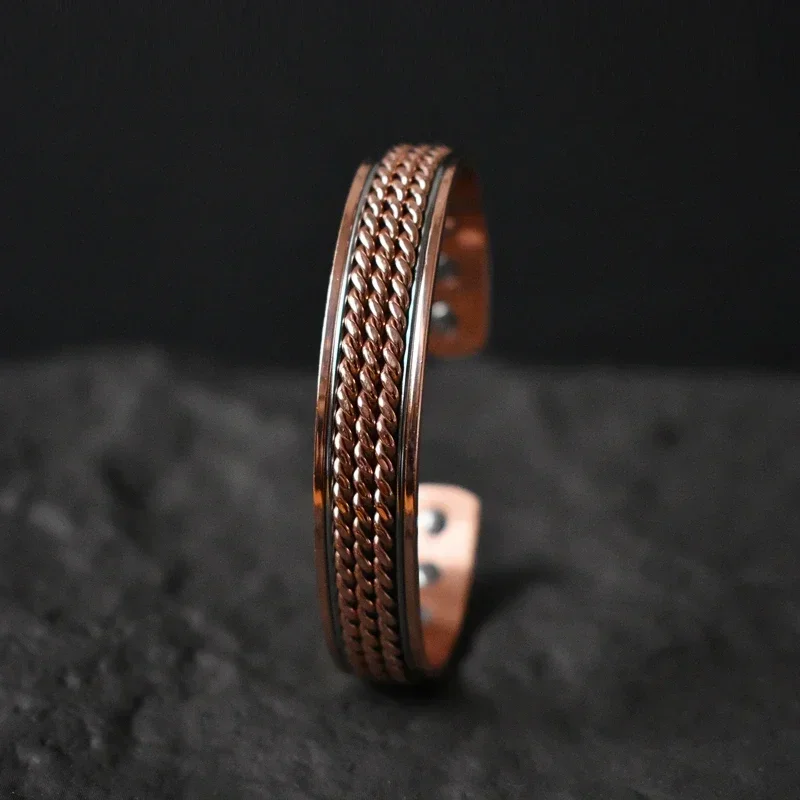 Pure Copper bangle bracelet Tibetan Style Hand Forged for Women Men