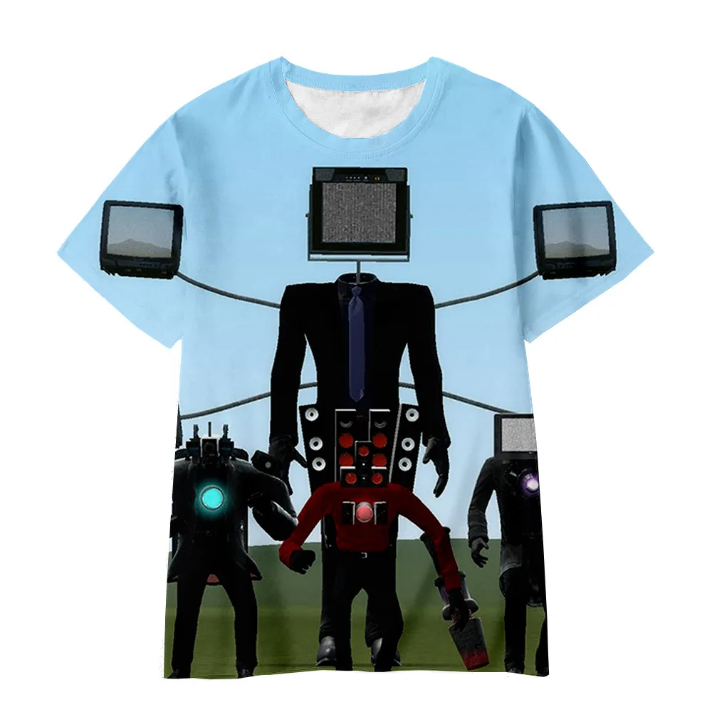 

Game Skibidi Toilet Tshirt Kids Short-sleeved 3D Colorful Print Speakerman T-shirt Baby Boys Summer Streetwear Girls Casual Tops