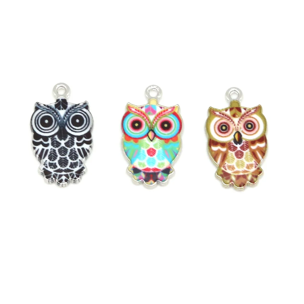 

12pcs Owl Shaped Pendants Charms Alloy DIY Jewelry Making Accessory for Necklace Bracelet (Mixed Color)