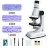 200X-600X-1200X Trinocular Microscope Kit Children Biological Microscopio High Definition Eyepiece Kids Lab Science Educational 1