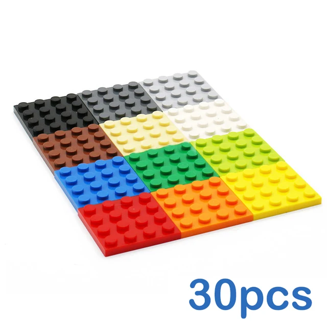 30pcs DIY Building Blocks Thin Figures Bricks 4x4 Dots 12Color Educational Creative Size Compatible With 3031 Toys for Children 1