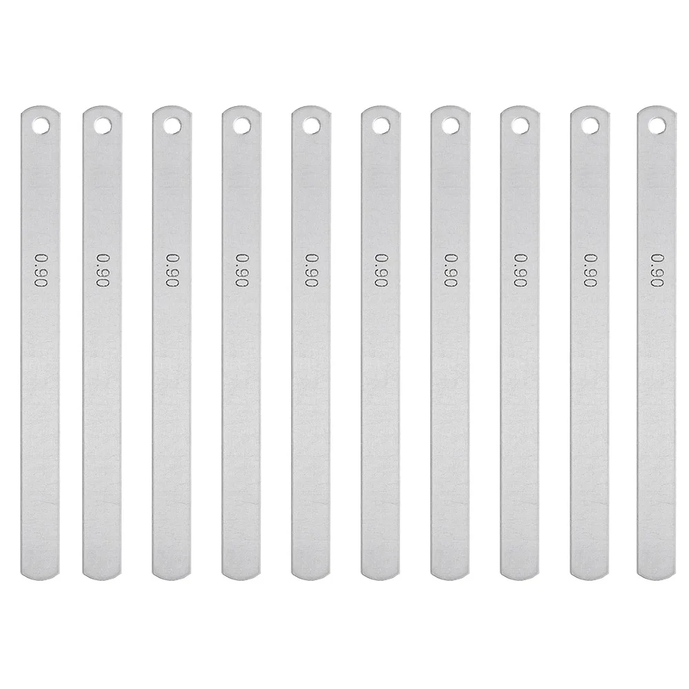 10pcs Metric Steel Feeler Gauge 0.9mm Thickness Filler Gauge Offset Valves For Measuring Valve Clearances Engine Tuning
