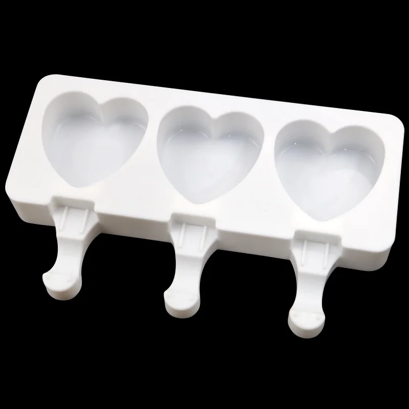 3 Cavity Love Cat's Claw Ice Cream Mould Food Grade Silicone Heart-Shaped DIY Chocolate Baking Pudding Mold Kitchen Accessories