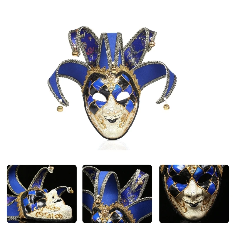 Maschera Veneziana Jester-Mask Wall-Decor Collection Maschera A Pieno Facciale Maschera Veneziana Mardi Gras Maschera Mascherata Per Halloween Dxaa