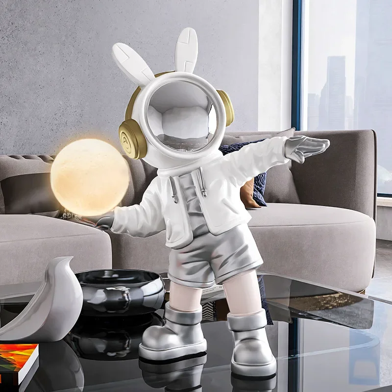 36cm Astronaut Night Light Resin Statue Decoration Bedroom Bedside Children's Room Light Adjustable Light Spaceman Sculpture 2