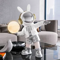 36cm Astronaut Night Light Resin Statue Decoration Bedroom Bedside Children's Room Light Adjustable Light Spaceman Sculpture 2
