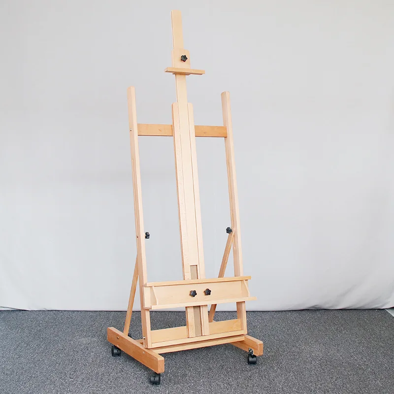 Beech Wood Adjustable Art Student Beginner Sketching Oil Painting Display Stand both Flat and Vertical Folding