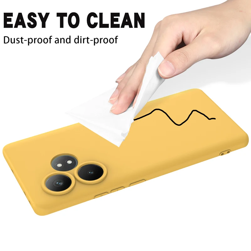 Premium Soft Liquid Silicone Case with Strap and Flocked Interior