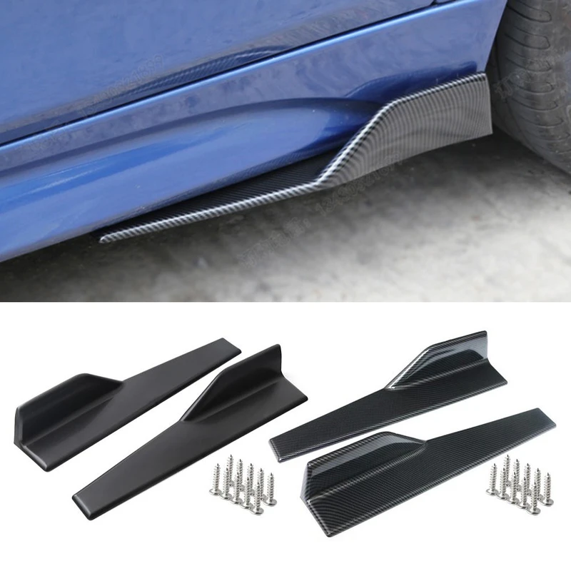 2pcs 45cm Universal Car Side Skirt Rocker Splitter Winglet Side Wing Bumper Lip Bumper Car Look