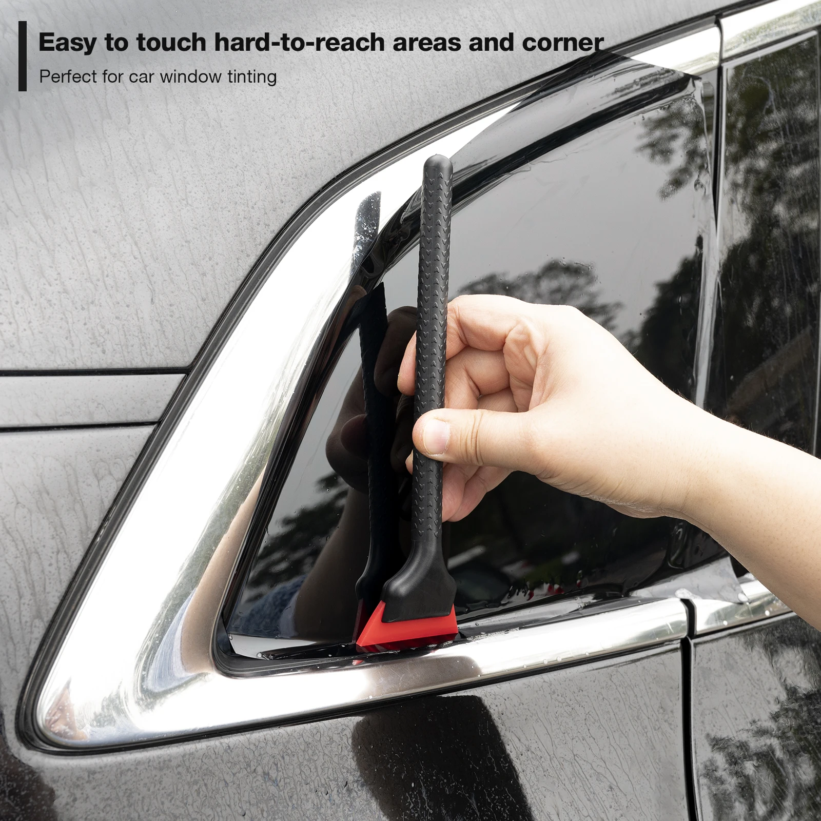Car Wrapping Tools Automotive Film Tools Small Window Tint Mirror Squeegee Different Softness Rubber Blade Scraper Car Corner Windshield Handheld Cleaning Tool