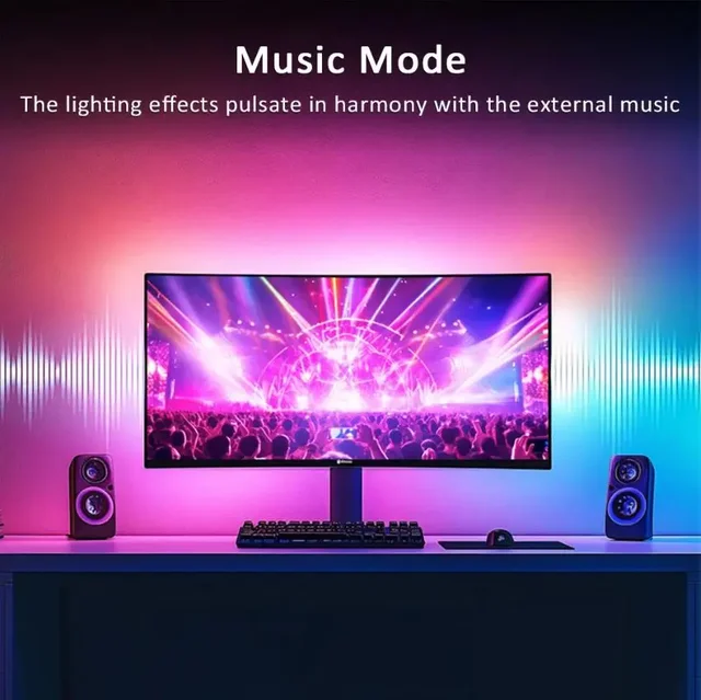 Computer Screen Light Strip Monitor RGBIC Bluetooth LED Lights Ambient Lighting Music Sycn APP Control PC Backlight Game Room 2