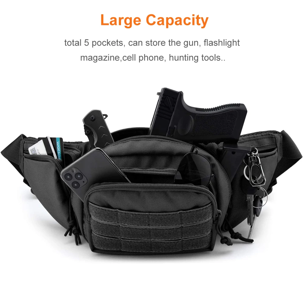 Tactical Gun Waist Bag Holster Chest Training Hiking Shooting Hunting Pistol Pouch Bag Airsoft Paintball Combat Bags pistol holster,gun holster,gun bag,gun accessories,hunting holster,gun holster fanny pack