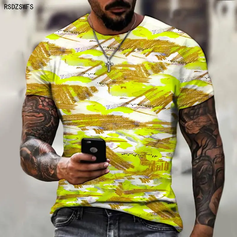 

Men's T-shirt best street design trend graffiti 3d printing geometric cartoon letters stripe elements casual men's short sleeves