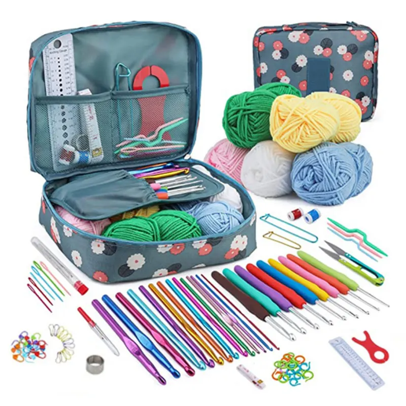 Crochet Kit for Beginners, 107pcs Starters Knitting Kit Include  Yarn, Ergonomic Crochet Hooks, Knitting Tool Supplies for DIY